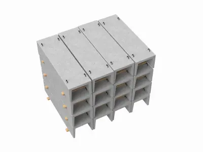 Concrete Trench On Wood Planks 3D model purchase