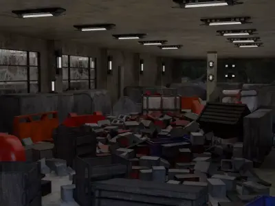 Abandoned Building Props - Environment 001 Low-poly 3D model