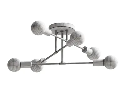 6 Light Sputnik Ceiling Light for Bedroom Kitchen or Office  3D model