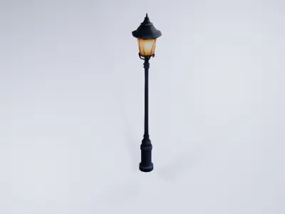 Low Poly Street Lamp - Stylized Urban Visualization Model 3D model