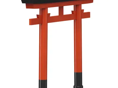 Torii Japanese arch sacred gate to a Shinto shrine 3D model