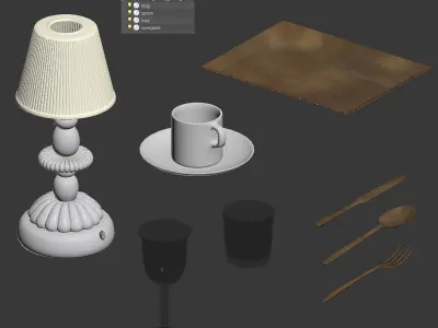 Serving with a Lotus Firefly Lamp 3D model