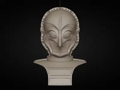 Star Wars CZ-3 Droid Inspired Full Size Bust 3D print model