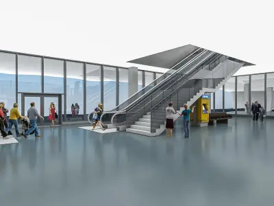 Port Terminal Building Low-poly 3D model