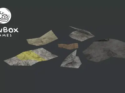 Dirty Crumpled Pieces of Paper - 6 Piece Set Free low-poly 3D model