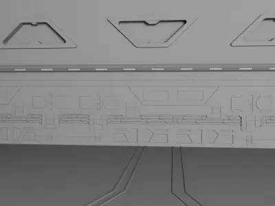 SCIFI Warehouse Model Low-poly 3D model