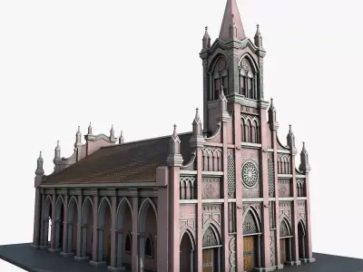 Church Da Nang cathedral model Low-poly 3D model