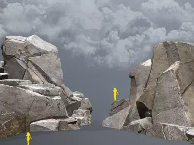 Rock Set Low-poly 3D model 47