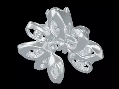 Abstract Flower Shape v1 002 Low-poly 3D model