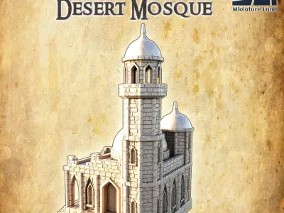 Small Desert Mosque  Tabletop Terrain 28 mm 3D print model