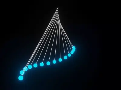 Pendulum Wave Low-poly 3D model