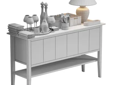 Waiter station for restaurant or cafe with items 3D model