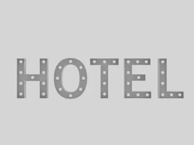 Hotel Sign With Bulb 3D model