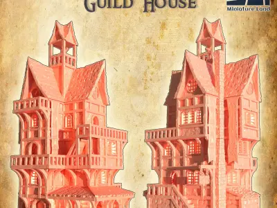 Cartographer Guild House  Tabletop Terrain 28 mm 3D print model