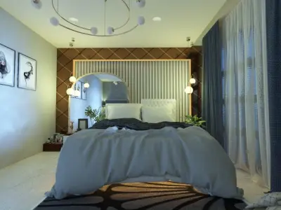 Cozy Bedroom interior scene 3D model 3D model get