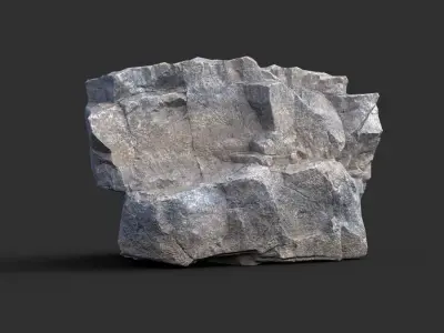 Low poly Gray Granite Rock Pack 200101 Low-poly 3D model