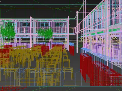 Container Food Court 3D model
