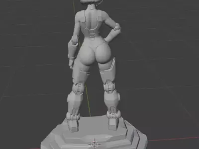 Android Girl SciFi Anime 3D Model High Res Low Poly Versions 3D print model