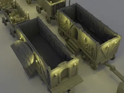 Convoy of Settlers Tabletop Terrain 28 mm 3D print model