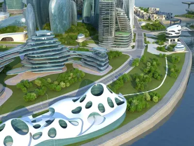 Future city 3D model shop