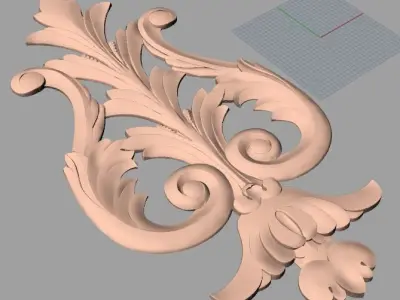 Door design 3D relief model STL format file for CNC carving E661 3D model