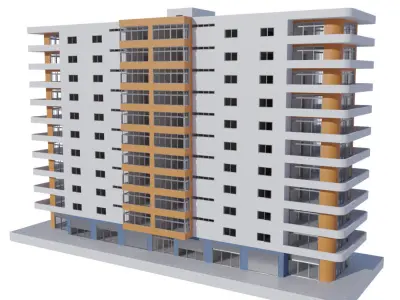 Residential Building with internal 3 3D model