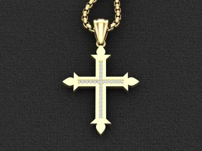 Cross Light Gold 3CP086 3DM STL 3D model