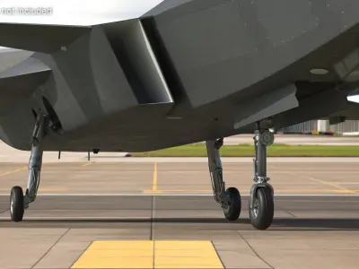  Stealth Unmanned Fighter Jet Black 