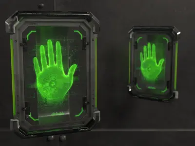 Sci-Fi Digital Hand Scanner v2 Low-poly 3D model