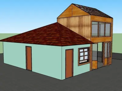 traditional village coffee 3D model