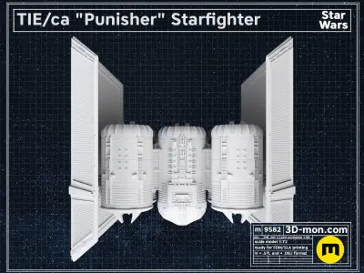 TIE ca Punisher Starfighter 3D print model
