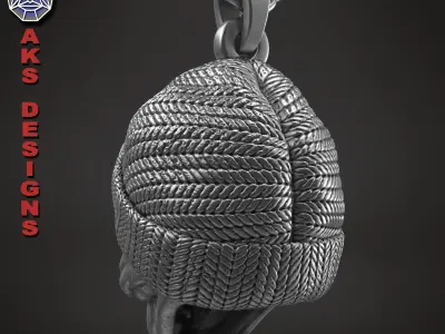 skull Pendant jewelry ALien with cap v1  3D print model