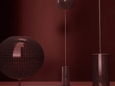 Floor lamp Giopato and Coombes Bolle Soffio long 3D model