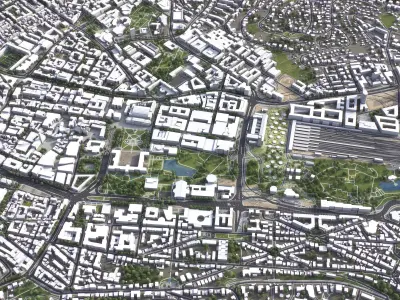 Stuttgart Low-poly 3D model