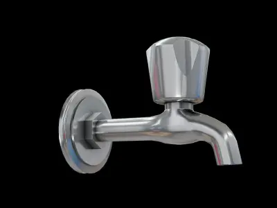 Compression TAP chromed Low-poly 3D model