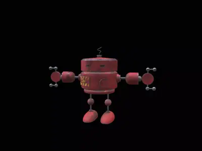 Old Robot Low-poly 3D model get