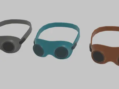 LOW-POLY SCI-FI GLASSES Low-poly 3D model