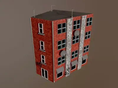 City Building Low-poly 3D model