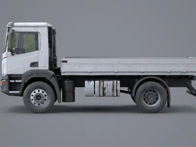 Realistic Flatbed Truck Aged and Rusted 3D model purchase