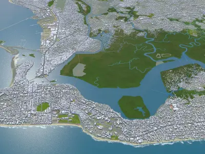Monrovia Liberia 20km Low-poly 3D model