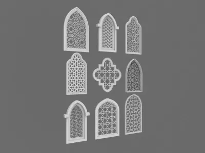 Arabic Windows Set 3D model