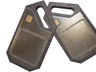 Sci-fi Tag Low-poly 3D model