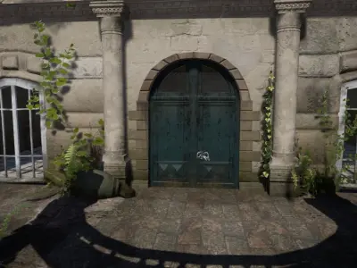 Ancient modular building Low-poly 3D model