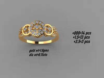 Dazzle and Shine Diamond Rings Collection 3D print model