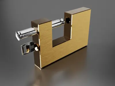 single square padlock 3D model