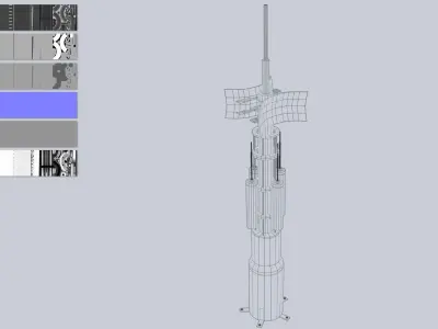 Scifi radar Low-poly 3D model
