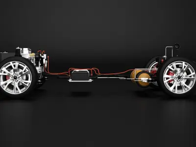  FWD Hydrogen Fuel Cell Car Chassis 