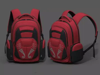 Backpack baggage bag luggage human scifi fantasy  Low-poly 3D model