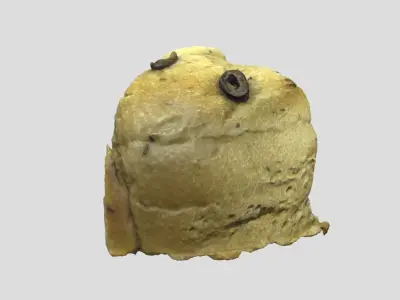 Olive bread slice 3D model