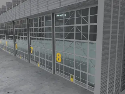 EDDH Hangar 3 Low-poly 3D model